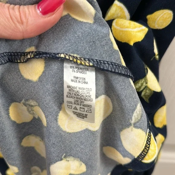 Nine Britton Navy and Yellow Lemon Print Mini Dress - Picture 10 of 11